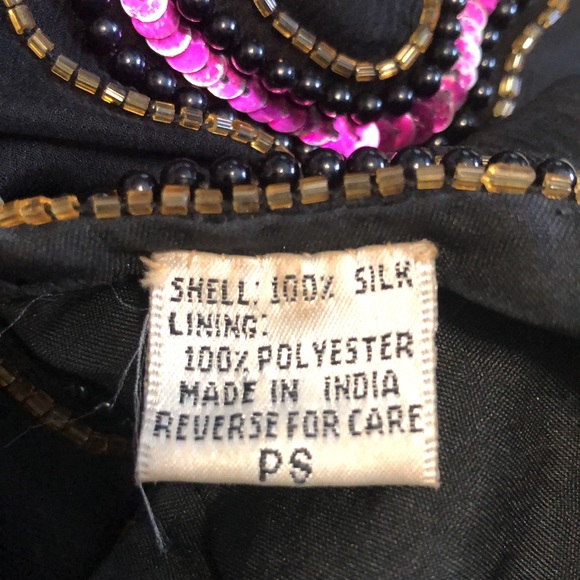 Vintage Lawrence Kazer Evening top Women's PS formal sequins cocktail 100% silk - Picture 10 of 12